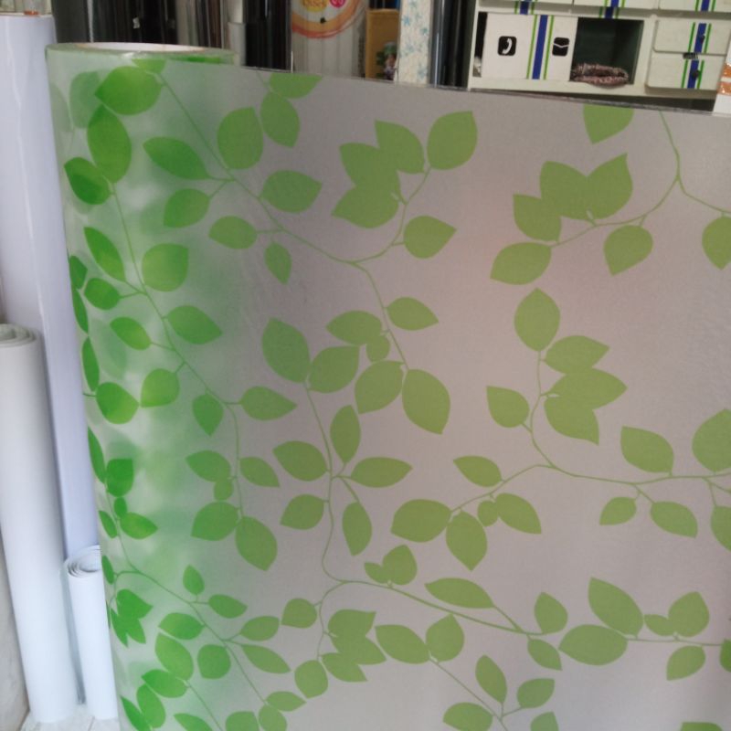 Sticker kaca jendela/stiker kaca film rumah dan gedung /sticker motif daun hijau