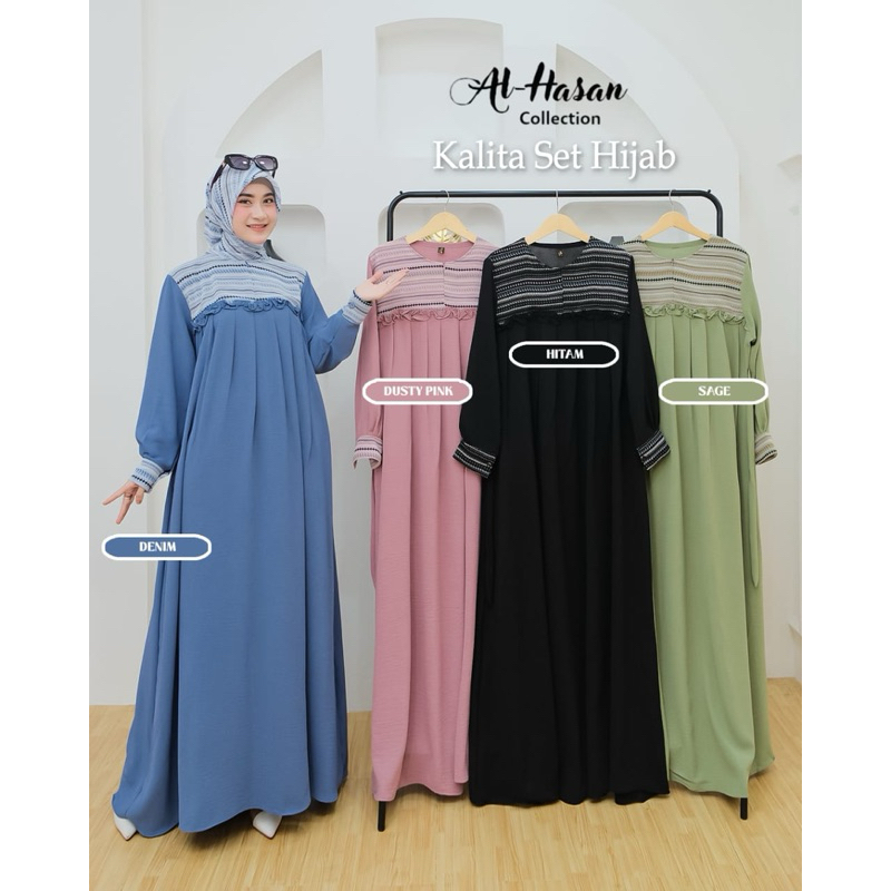 NEW GAMIS ONE SET HIJAB KALITA BY AL HASAN COLLECTION