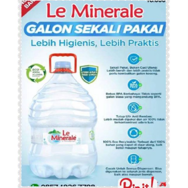 

qk Model Baru INOVASI Le Minerale 15 Liter FREE GALON P87