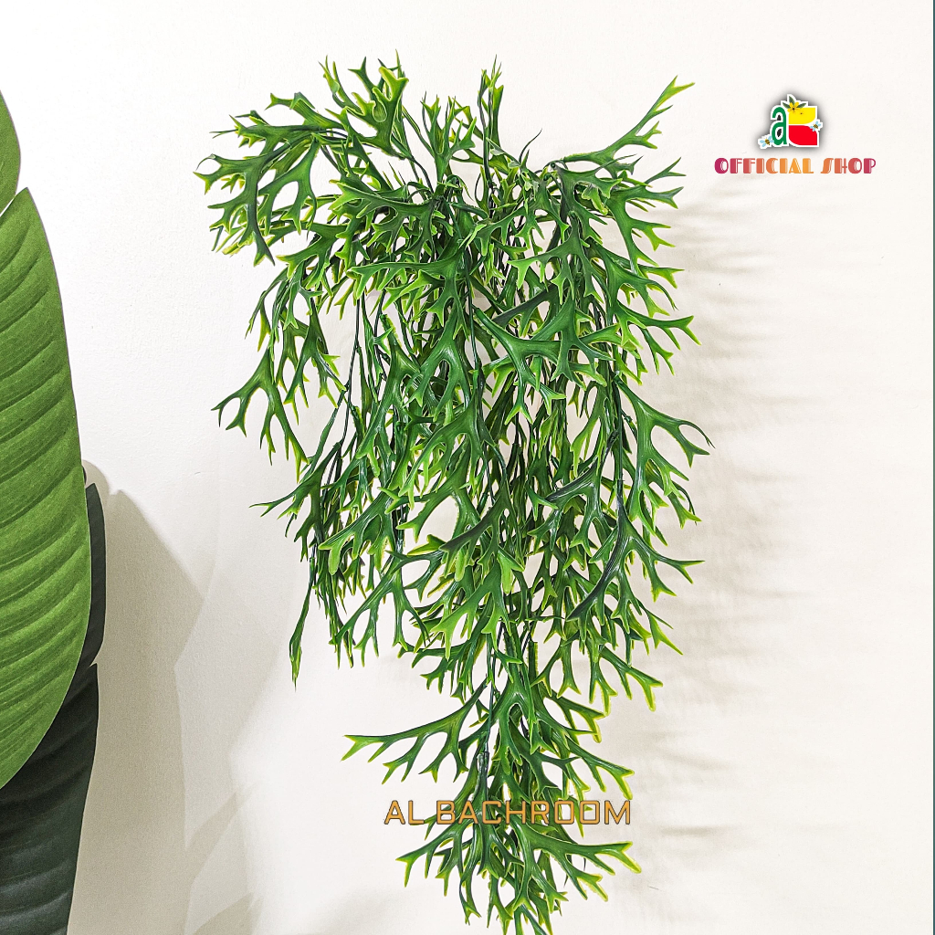 Daun rambat pakis  juntai kijang B8454 tanduk rusa daun artificial plastik gantung hiasan ruangan de
