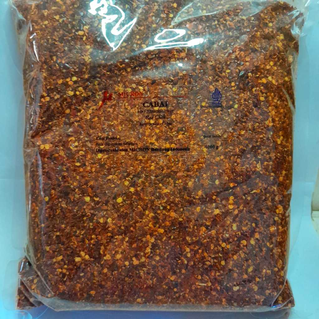 

Samara Micron - Cabe Kering Berbiji - Chili Flakes 1000 gr - Cabai Bubuk Kasar 1kg