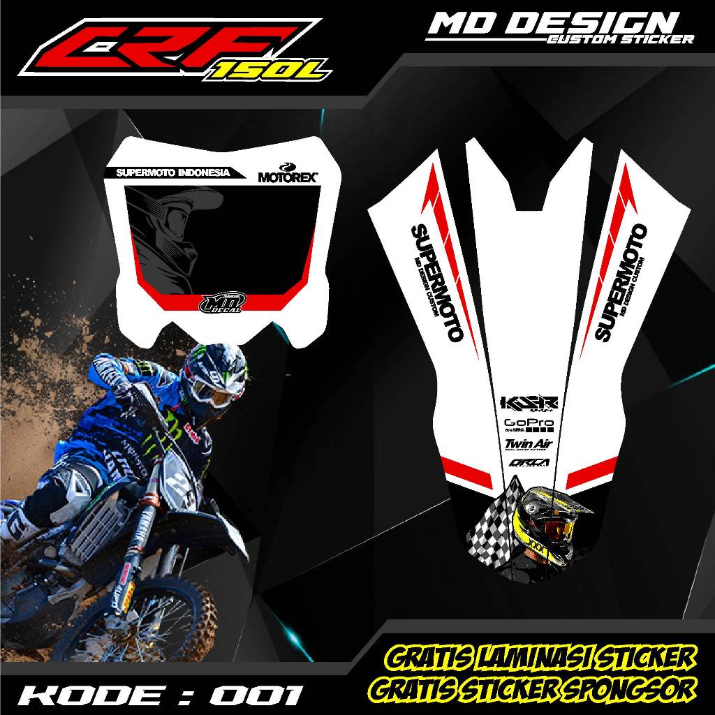 001 Sticker Papan Star Dan Spakbor CRF 150 / 450 / RMZ / Gordon BIsa COD Terbaru (Bonus Sticker Spon