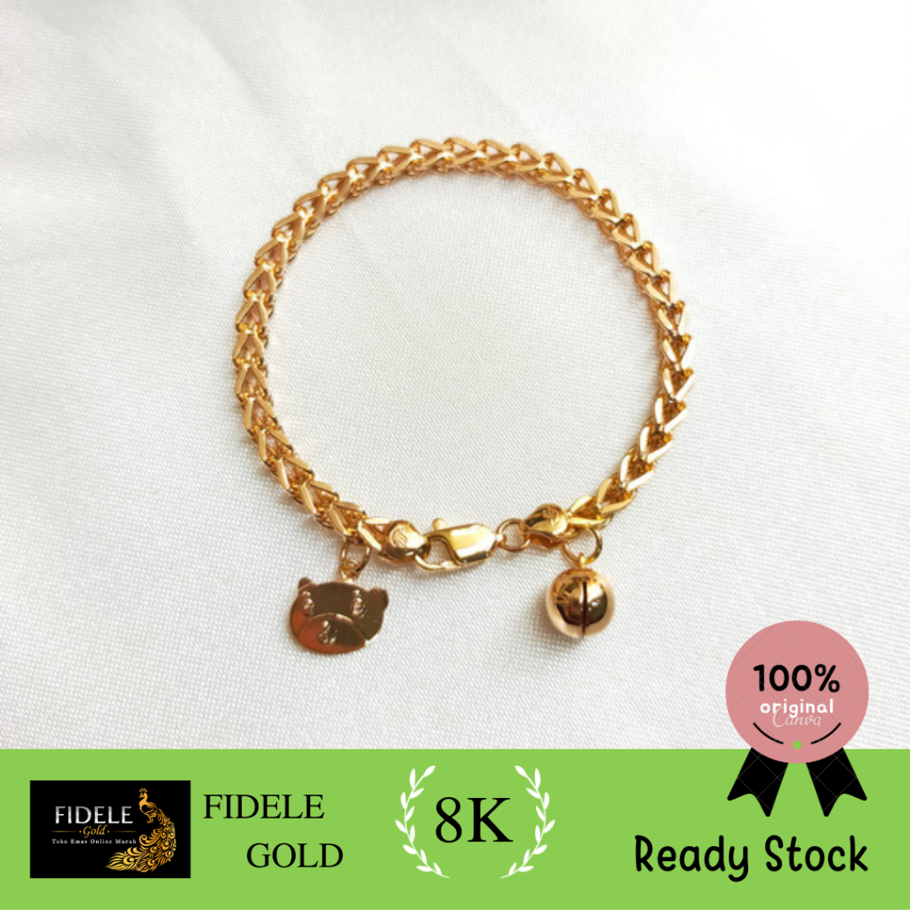 Gelang anak stoberi emas fashion 375 gelang strawberry