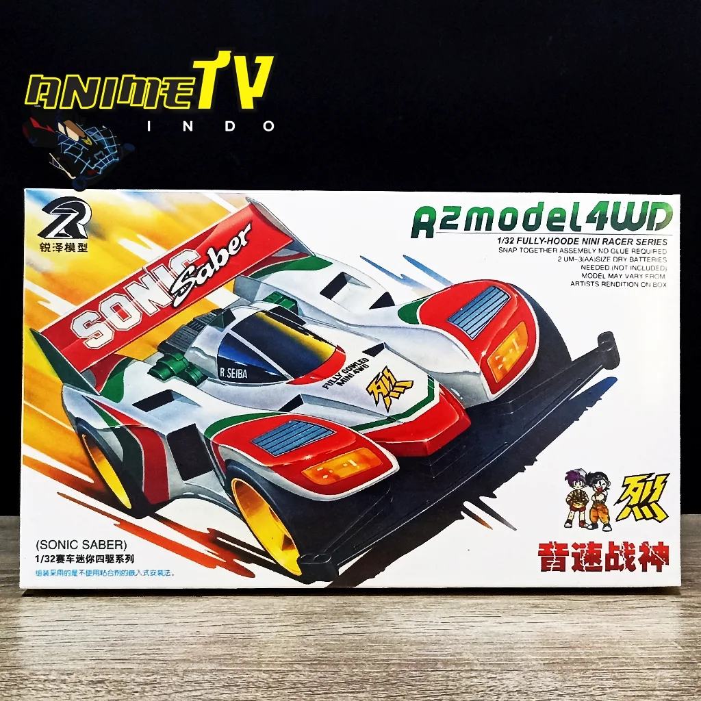 Rep Tamiya Mini 4WD Sonic Saber Merk DD Ruize Super 1 Chassis