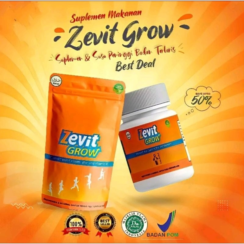 TERLARIS ZEVIT GROW PENINGGI BADAN ORIGINAL 100%