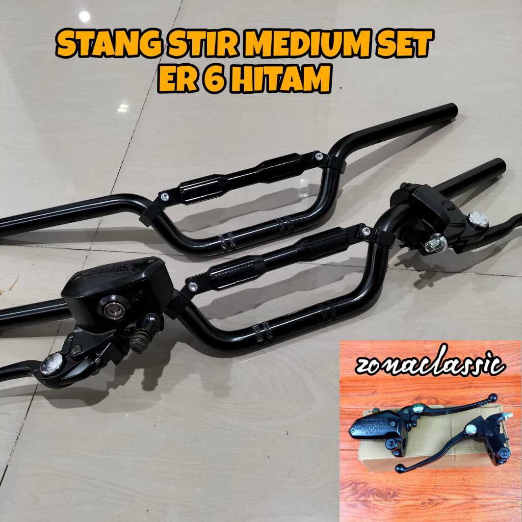 Stang Stir DAY HITAM Medium Alumunium Set handel er 6 set Stabiliser Palang Jumbo Black pnp RX King 