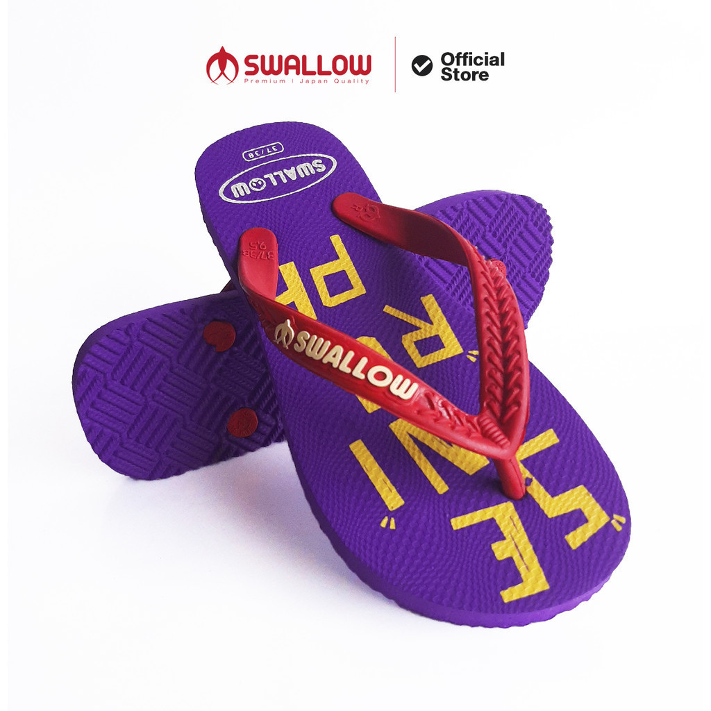 official sandal jepit pria swallow futbol & seni original - motif sepak bola piala dunia & seni rupa