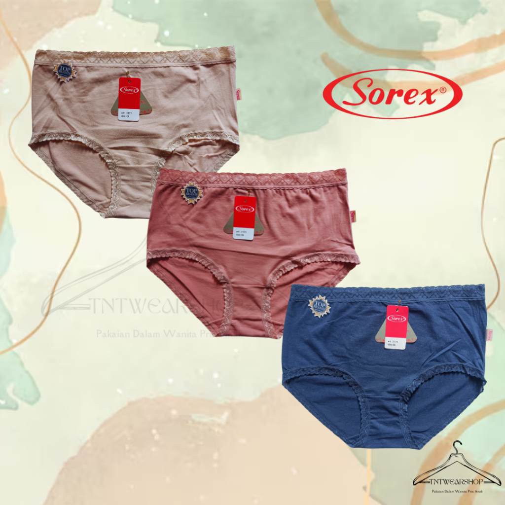 3 Pcs Celana Dalam Wanita Sorex Karet Renda Pinggang dan Lingkar Paha JUMBO | CD Sorex Renda | XL XX
