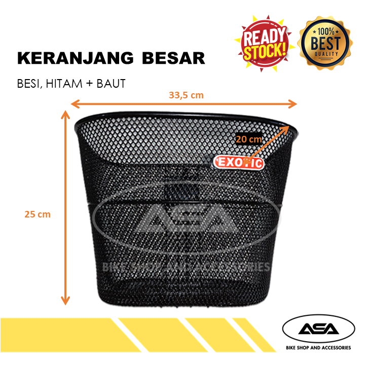 Keranjang Besar Besi Sepeda Dewasa 24"/26"/27,5" MINI CTB - EXOTIC murah baru ori