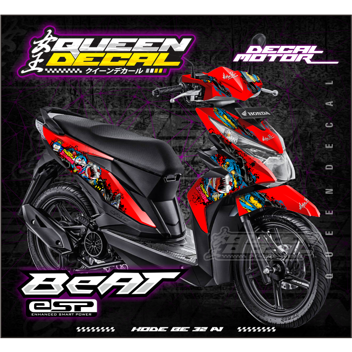Stiker Decal Motor BEAT ESP 2017/2019 Full Body - STIKER DECAL BEAT ESP MOTIF DESAIN KARAKTER DORAEM
