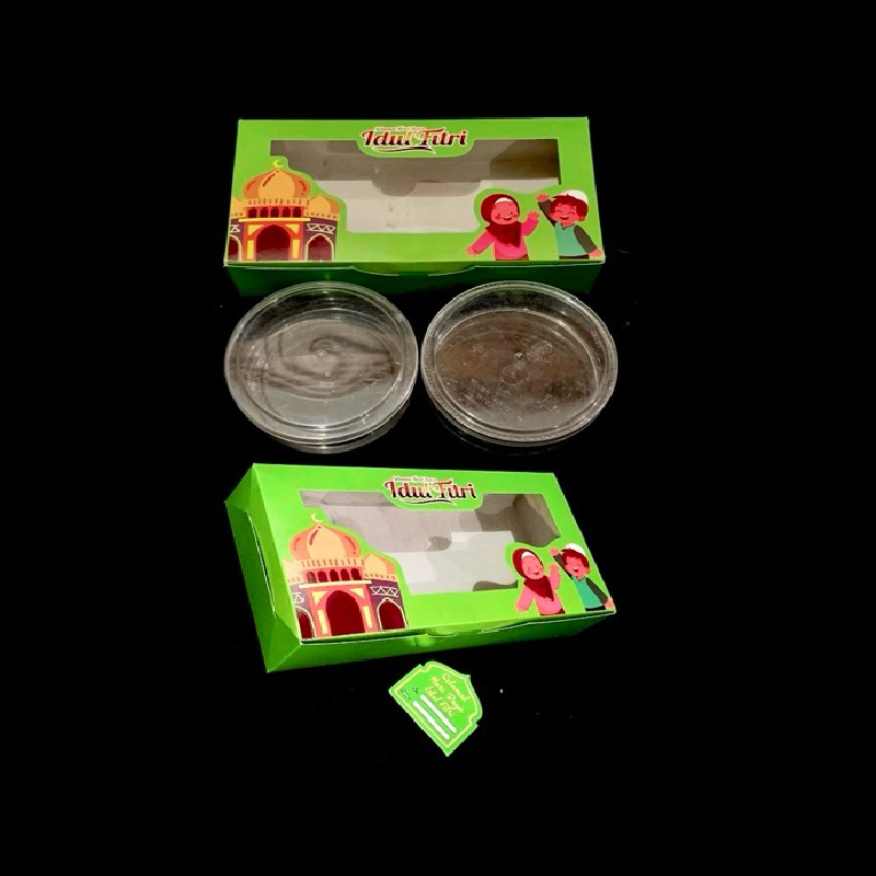

(5pcs) Box Hempers Idul Fitri Dus Jendela Mika Packaging Toples Kuker Isi 2 Edisi Lebaran