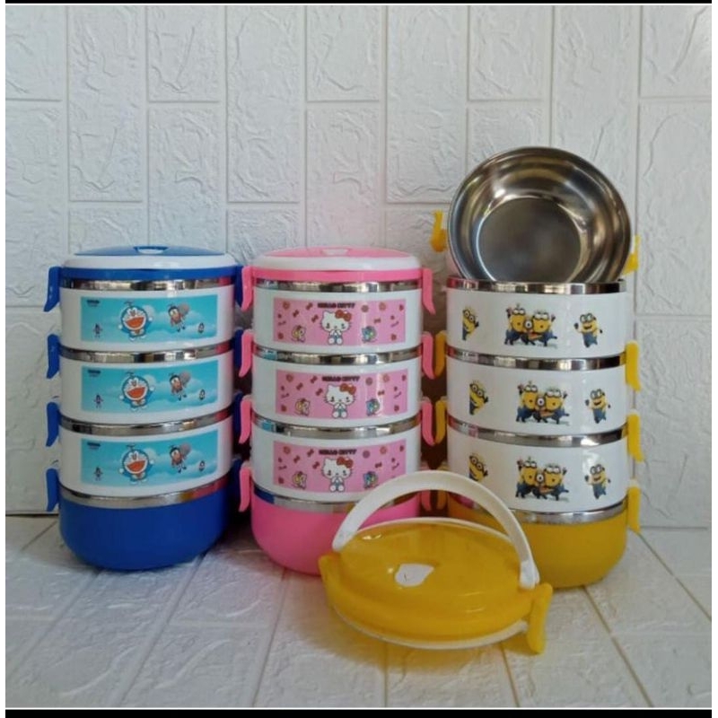 rantang karakter Rantang karakter motif doraemon susun 4 Rantang 4 Susun Karakter Hellokitty Doraemo
