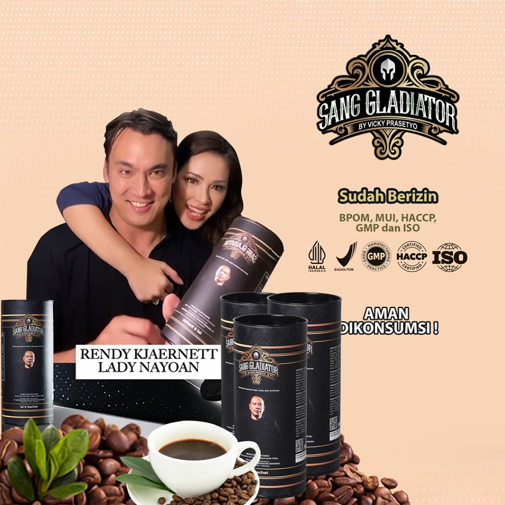 

Sang Gladiator by Vicky Prasetyo Kopi Besertifikasi Halal & BPOM Original Kopi Stamina