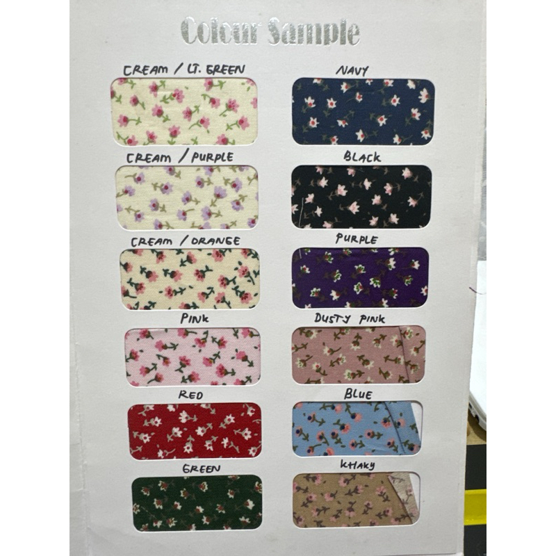 MOTIF BUNGA KECIL “TULIP “KAIN METERAN KATUN JEPANG BY TOKAI SENKO, TIDAK ORI UANG KEMBALI 100%, LEB