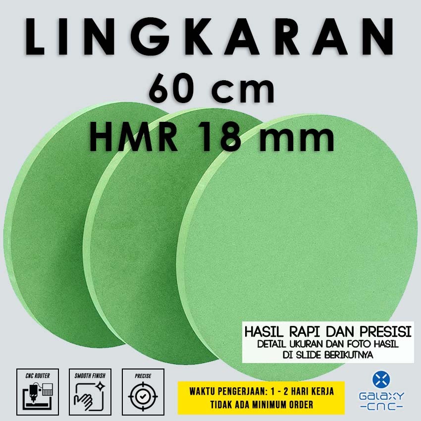 Lingkaran 60 cm - MDF hijau / papan HMR - 18 mm