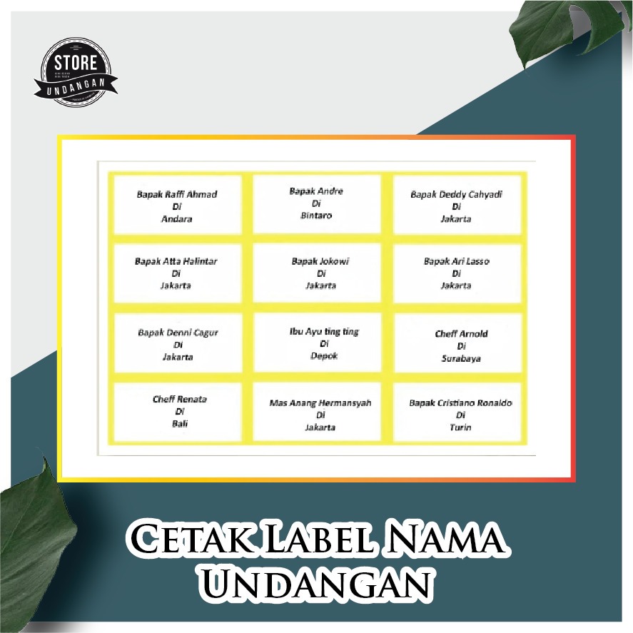 

Cetak Label Nama Undangan