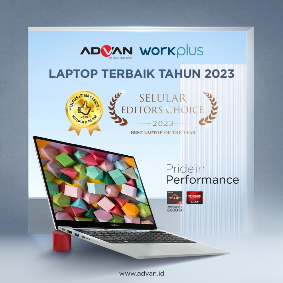 Cicilan 0% - ADVAN Workplus Laptop FHD IPS 14" AMD Ryzen 5 & Ryzen 7 RAM 16GB / SSD 512GB / 1TB Wind