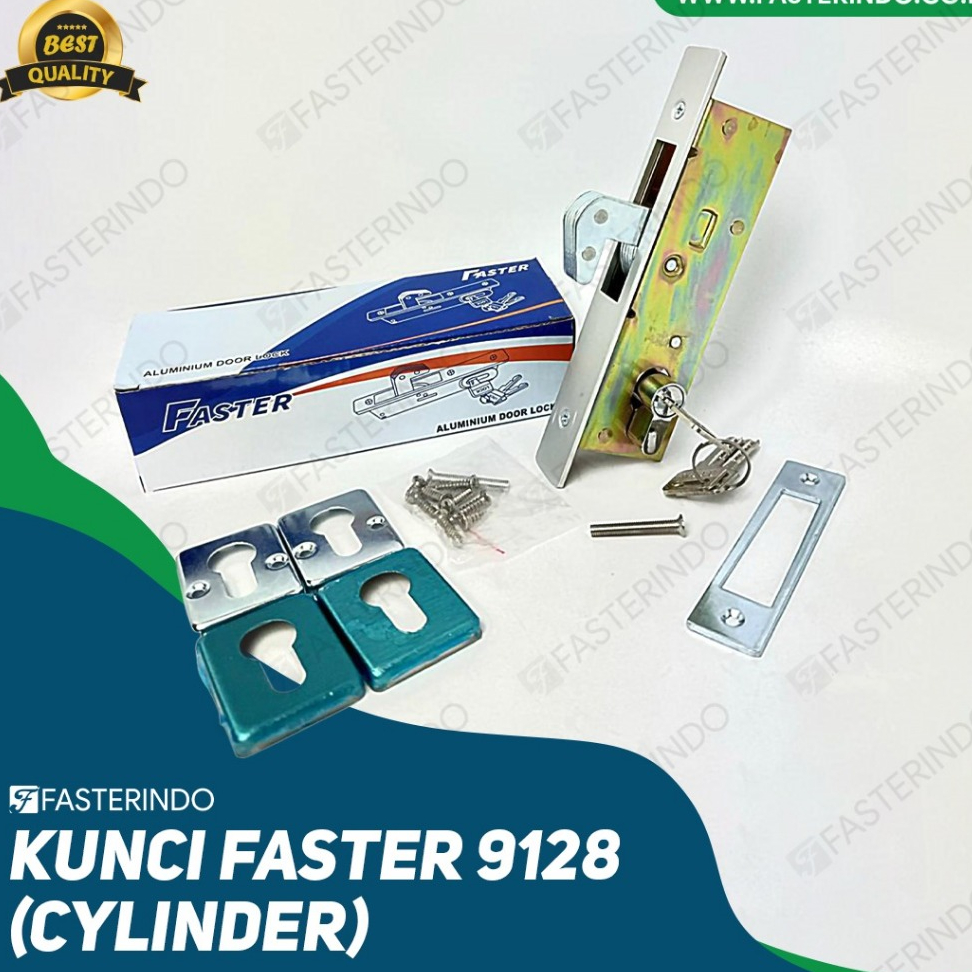 Kunci Pintu Aluminium / Kunci Pintu Swing / Kunci Faster 9128 CYLINDER