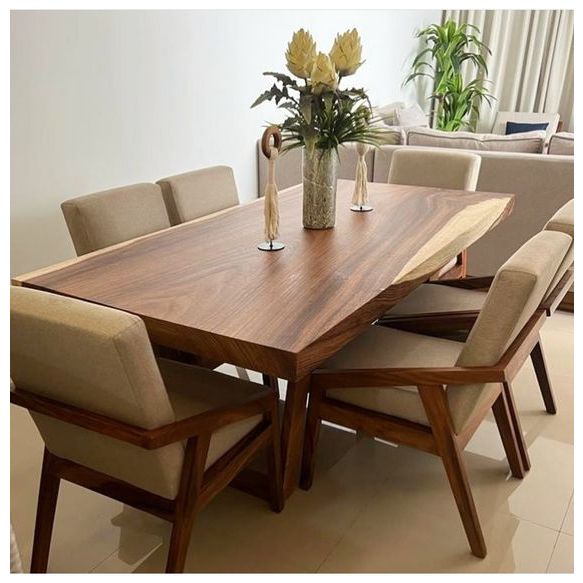 Set Meja Makan Minimalis Kayu Utuh / Set Meja Makan 6 Kursi Minimalis