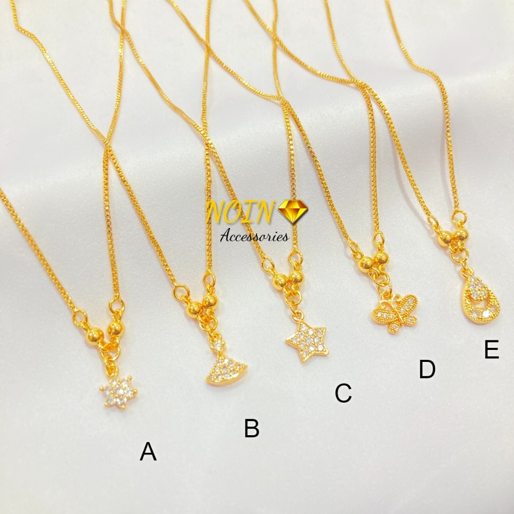 Kalung Anak Kupu Kupu Bintang Lapis Emas Model Korea Aksesoris Fashion Kalung Cewe