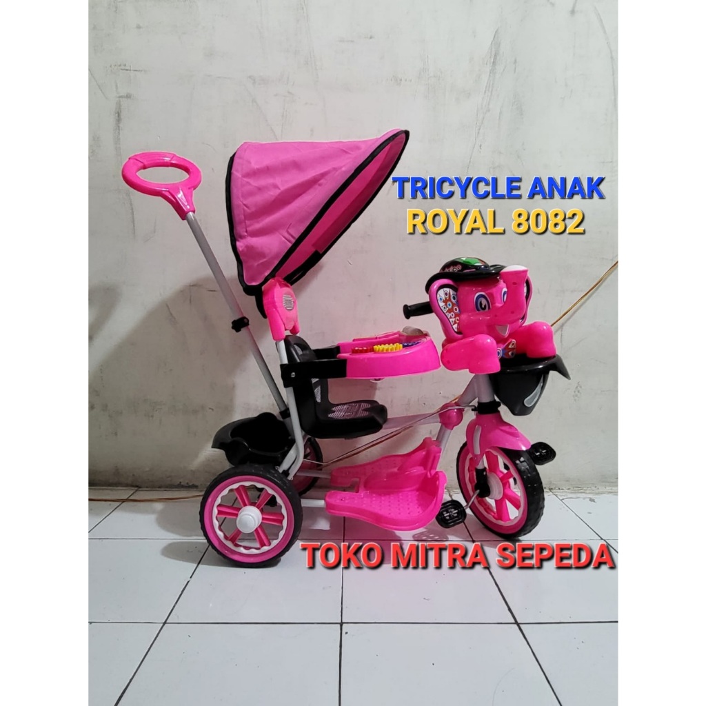 Sepeda Anak Roda 3 Royal 8082 Stroller Gajah
