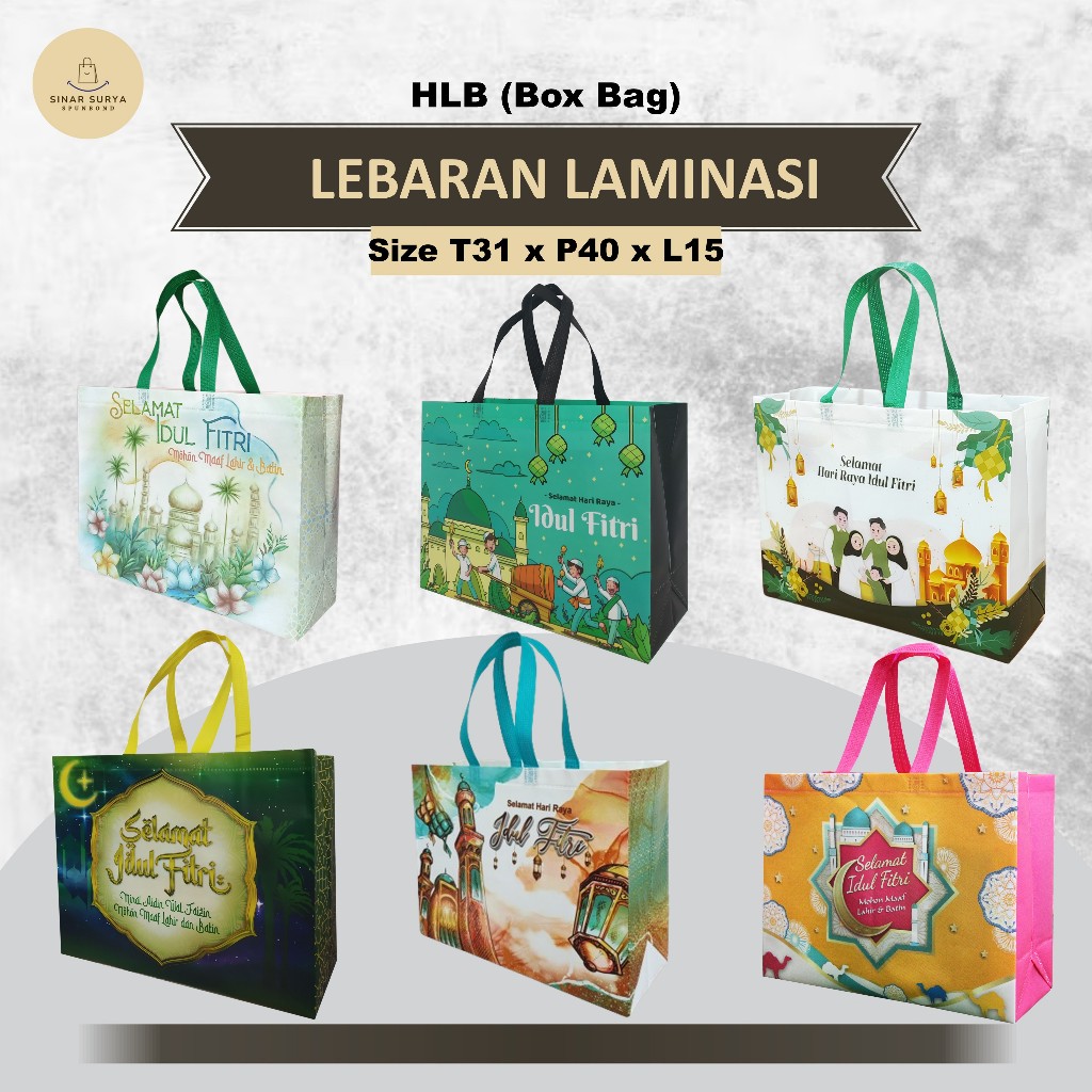 

Tas Hampers Lebaran Mewah | Tas Lebaran Spunbond Laminasi 31x40x15