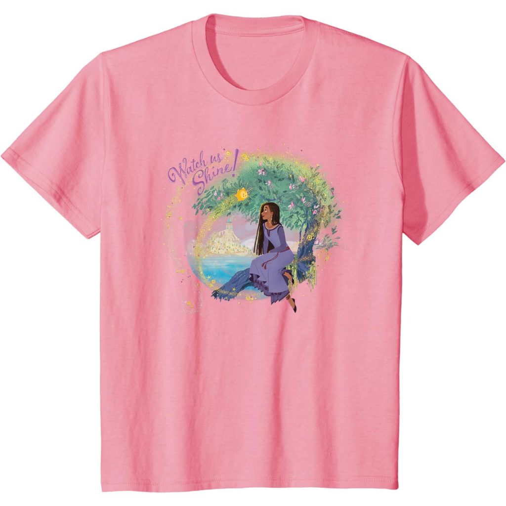 Baju Kaos Anak Distro Premium Disney Wish Asha and Star Rosas Castle Watch Us Shine T-Shirt