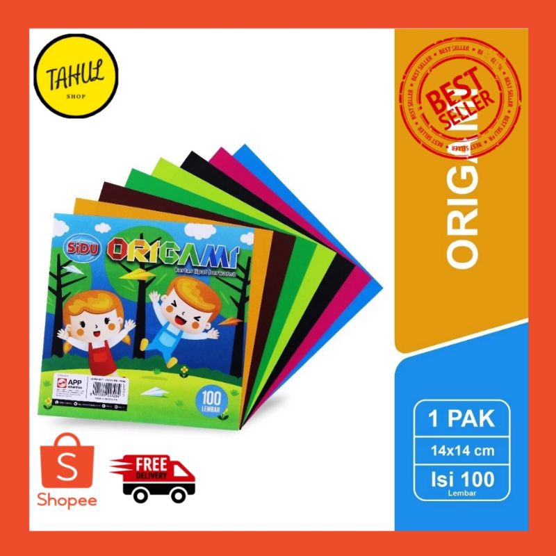 

Kertas Origami Polos 14x14 cm isi 100 Lembar (Origami sidu)