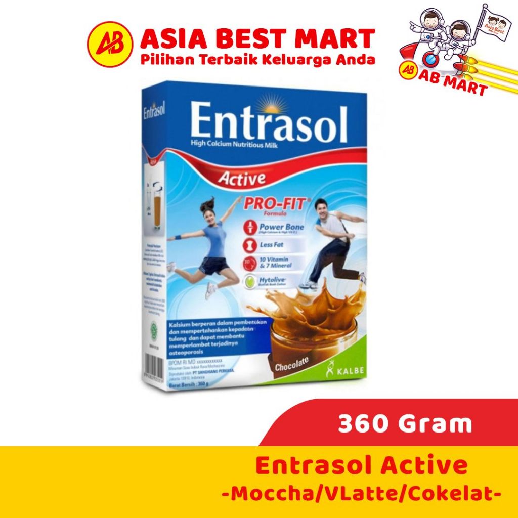 

Entrasol Active Coklat Vanilla Latte Mochaccino 360 Gr Susu Bubuk Tinggi Kalsium Protein