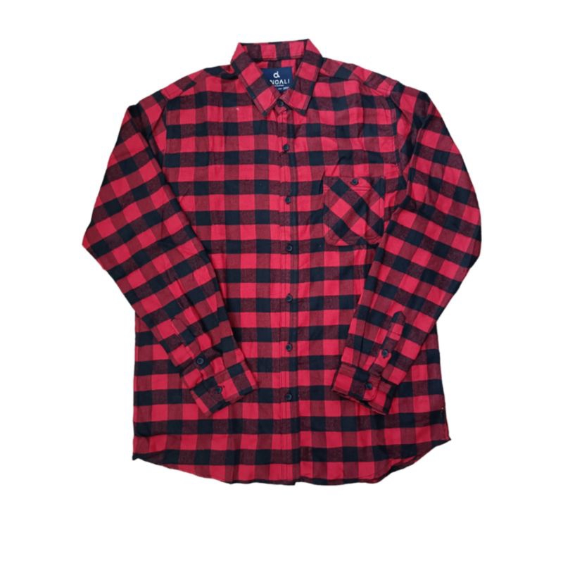 Anoali Kemeja Flanel Kotak Lengan Panjang Unisex Kode 3020