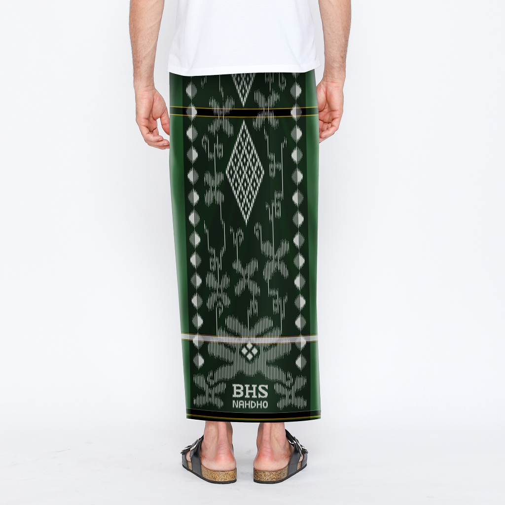 (Limited) Sarung BHS Cosmo Nahdho Silver Monochrome Hijau Tua