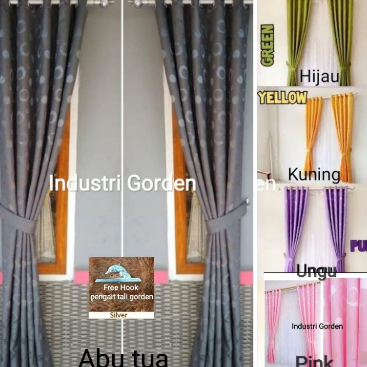 ART S43C Tinggi 15cm25cm Gorden Jendela Pintu Minimalis 11 Warna Varian Polos Motif Polkadot Tirai K