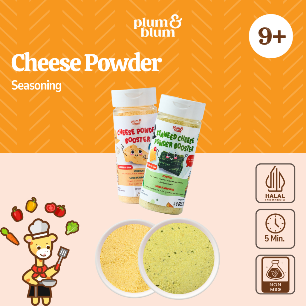 

Plum & Blum Baby Cheese Powder Keju Bubuk Mpasi Cheddar - 60 gram