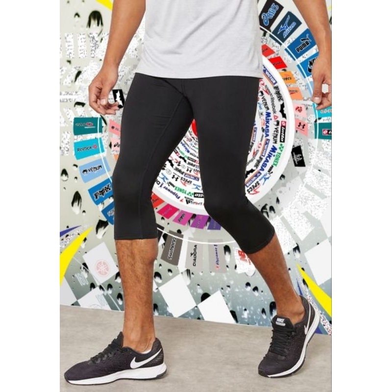 Celana renang 7/8 celana diving murah motif sporty bawahan olahraga pria wanita dalaman muslimah cel