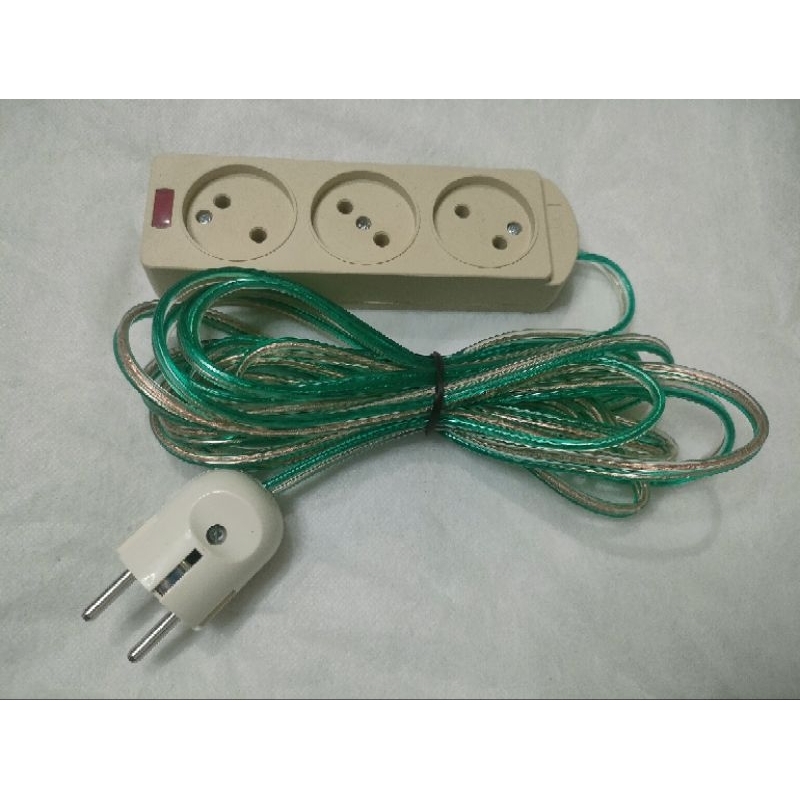 Stop Kontak Colokan 3 Lubang Dan Kabel Listrik 10 Meter SNI