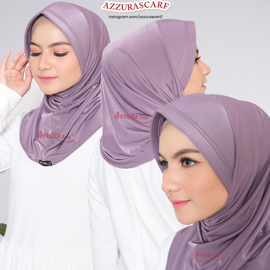TERMURAH Hijab Sport Garis Dua  Azzura Scarf  ORIGINAL  Bergo Sport  Hijab Olahraga Instan