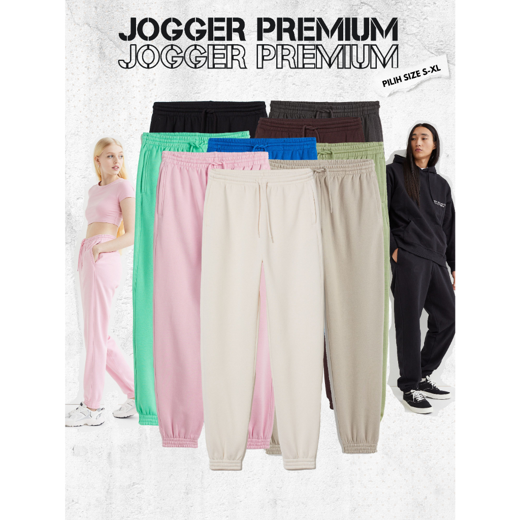 CELANA JOGER SWEATPANTS JOGGER FLEECE PRIA WANITA PANJANG TRAINING JOGGER GYM JUMBO STYLE KOREA