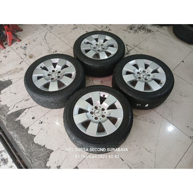 Velg bekas mobil mercy c200 ring 16x7,5 pcd 5x112 et 53 ban 225 50 16