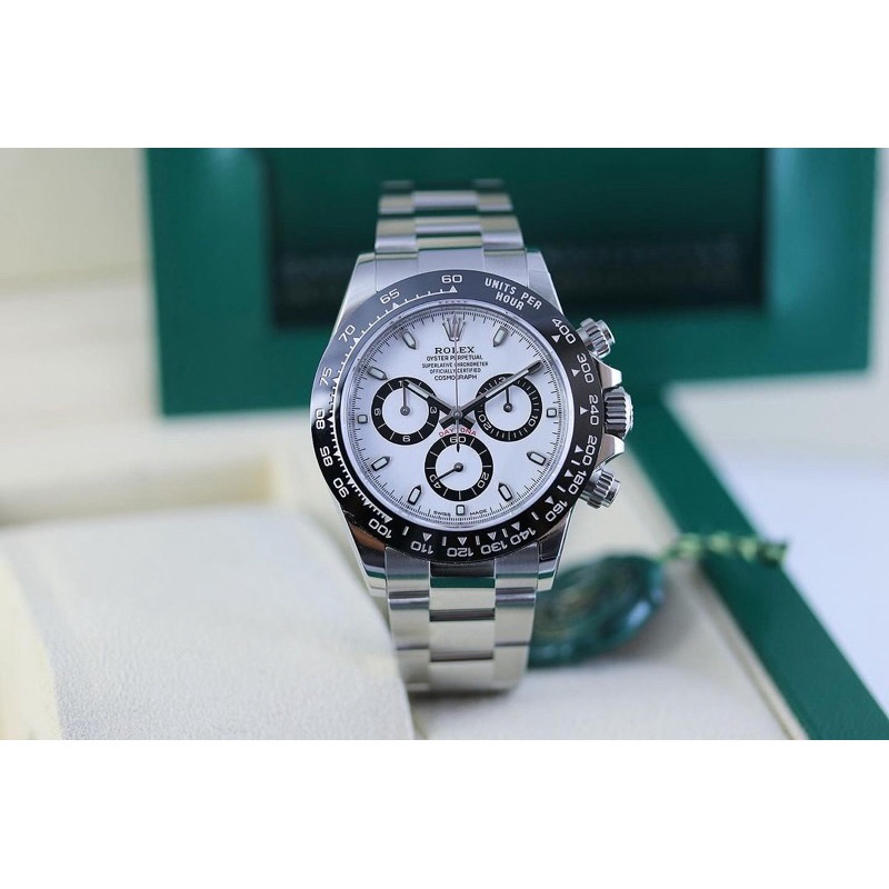 JAM TANGAN PRIA ROLEX DAYTONA 116500LN WHITE DIAL IN STEEL CERAMIC CLEAN FACTORY CF4130 SWISS FULLSE