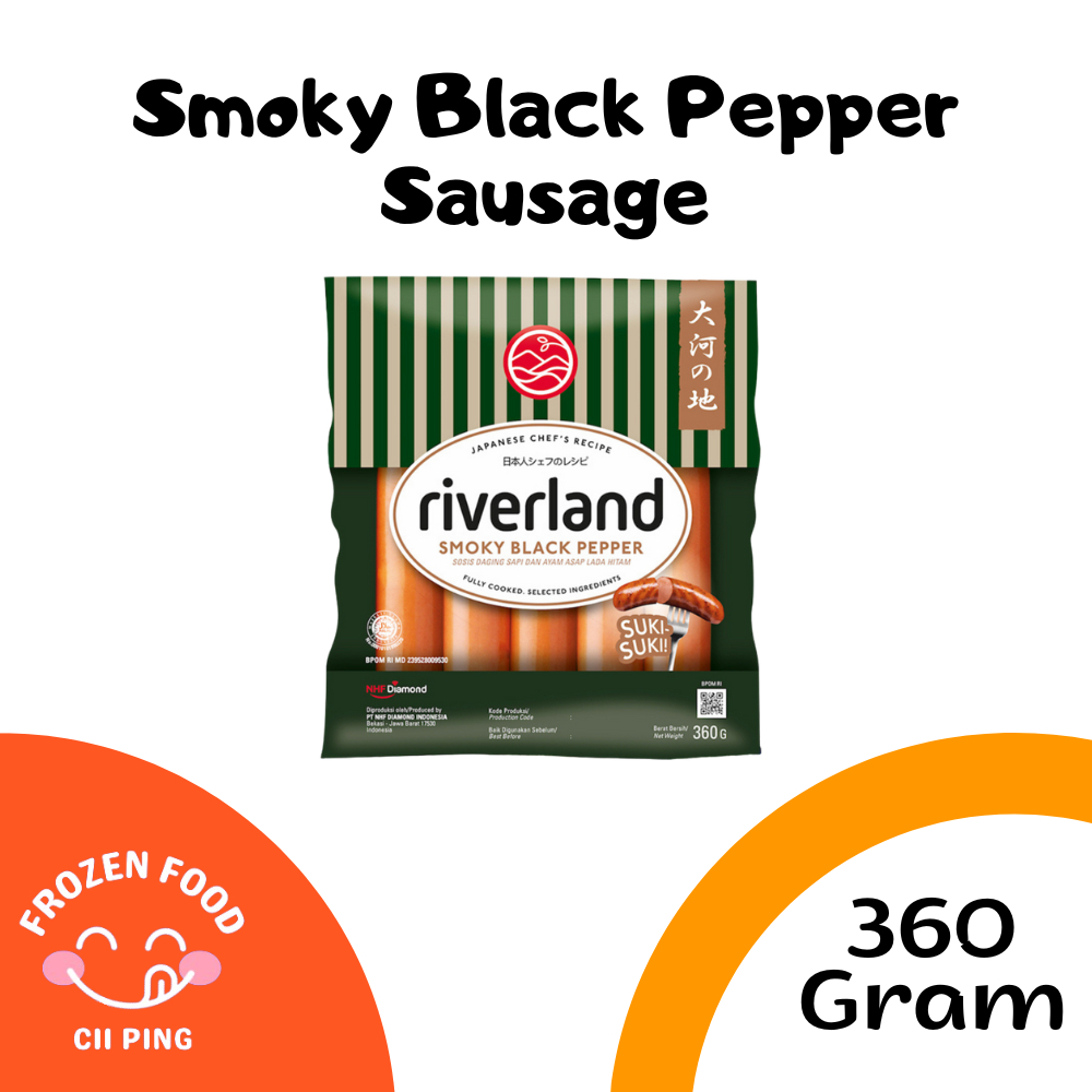 

RIVERLAND Smoky Black Pepper Sausage / Sosis ala Jepang 360 gr / Frozen Food