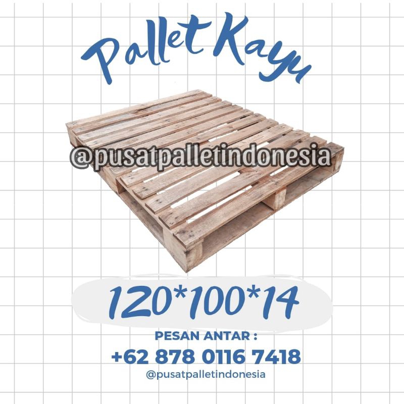 palet kayu lokal 120x100x14cm palet kayu tatakan barang gudang palet kayu model pentol