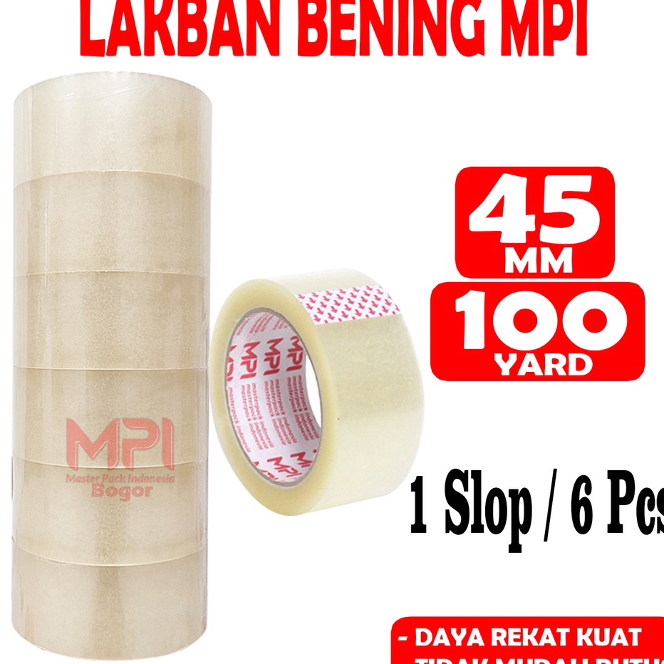 

PROMO MURAH 6 PCS Lakban Bening MPI 45 MM x 1 YARD Bc Lakban Untuk Packing Master Pack Indonesia Bogor