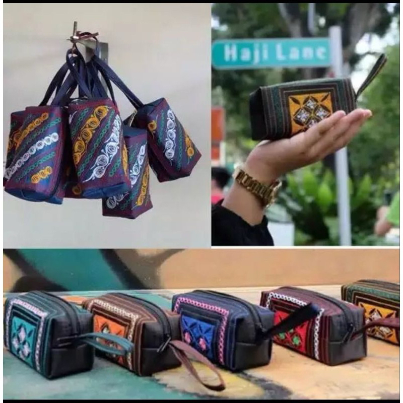 Gantungan kunci koin mini motif khas Aceh / dompet koin mini bordiran motif khas Aceh
