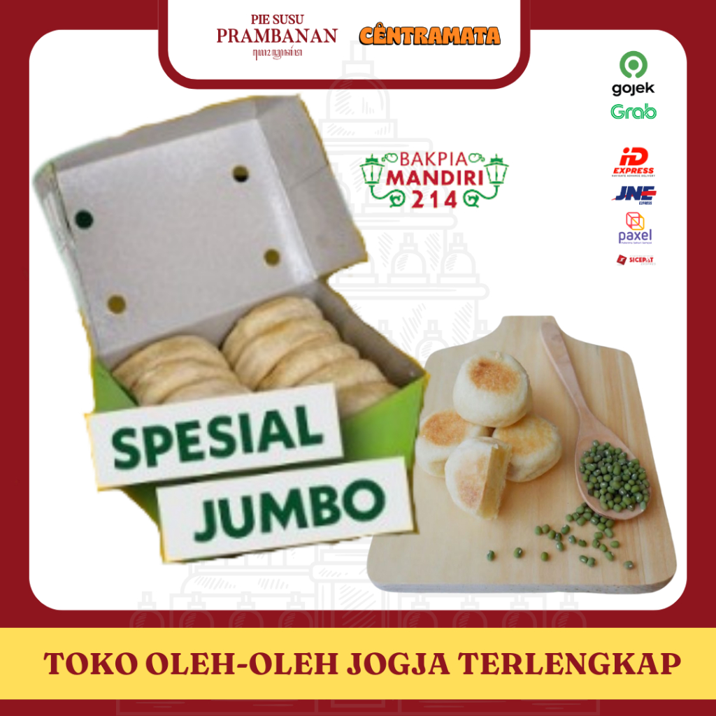 

Bakpia Mandiri 214 Jumbo Isi 10pcs | Oleh-Oleh khas Jogja