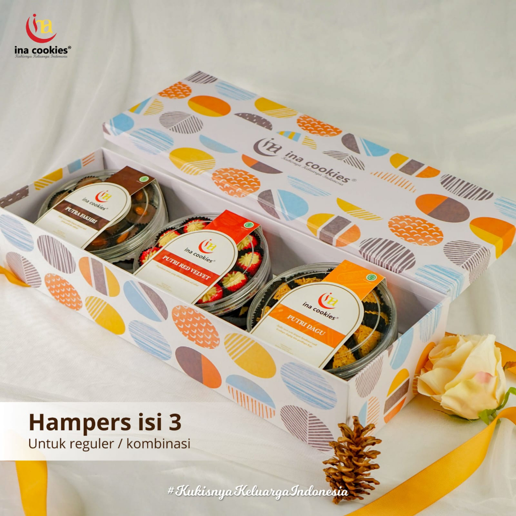 

RAMADHAN/LEBARAN EKSKLUSIF PREMIUM HAMPERS/BINGKISAN/PARSEL/PAKET - ISI 3 KOMBINASI - INA COOKIES