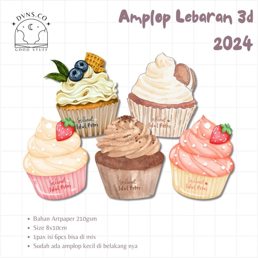 

Amplop Lebaran 3D cupcake Series Lucu Unik | Amplop Kue Lebaran | Amplop Lucu | Amplop Karakter