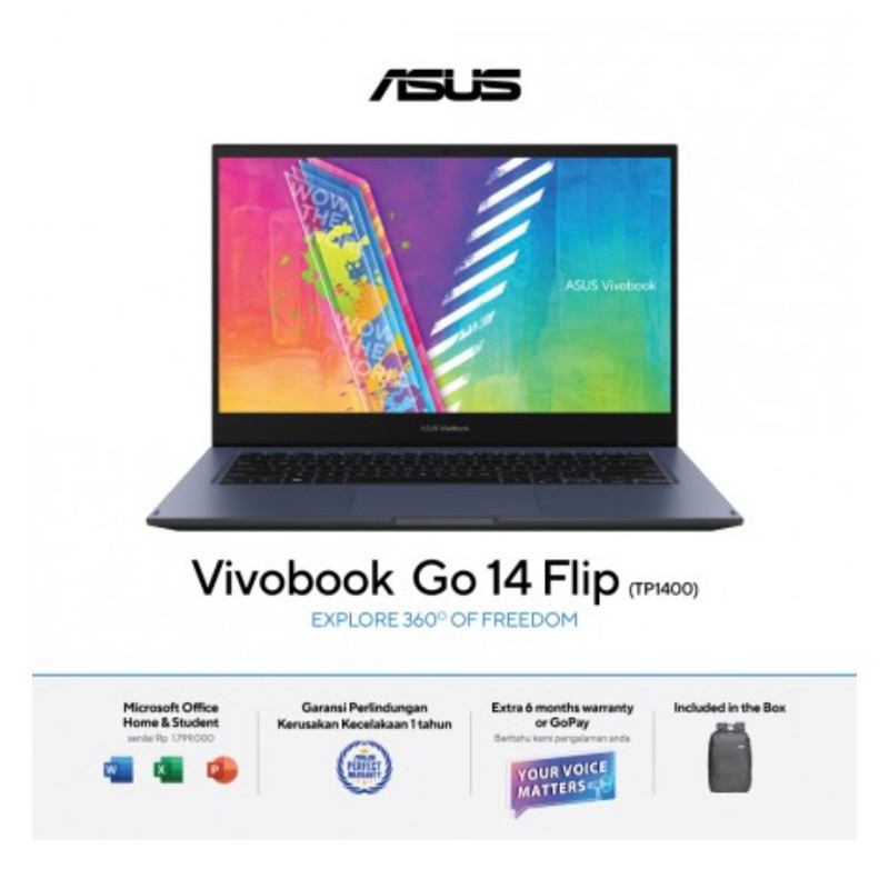 Asus Vivobook Go 14 Flip TP1400K, Black - Second