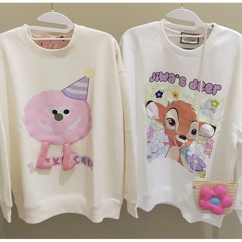 Sweater wanita import bangkok premium oversize merk zitong bangkok