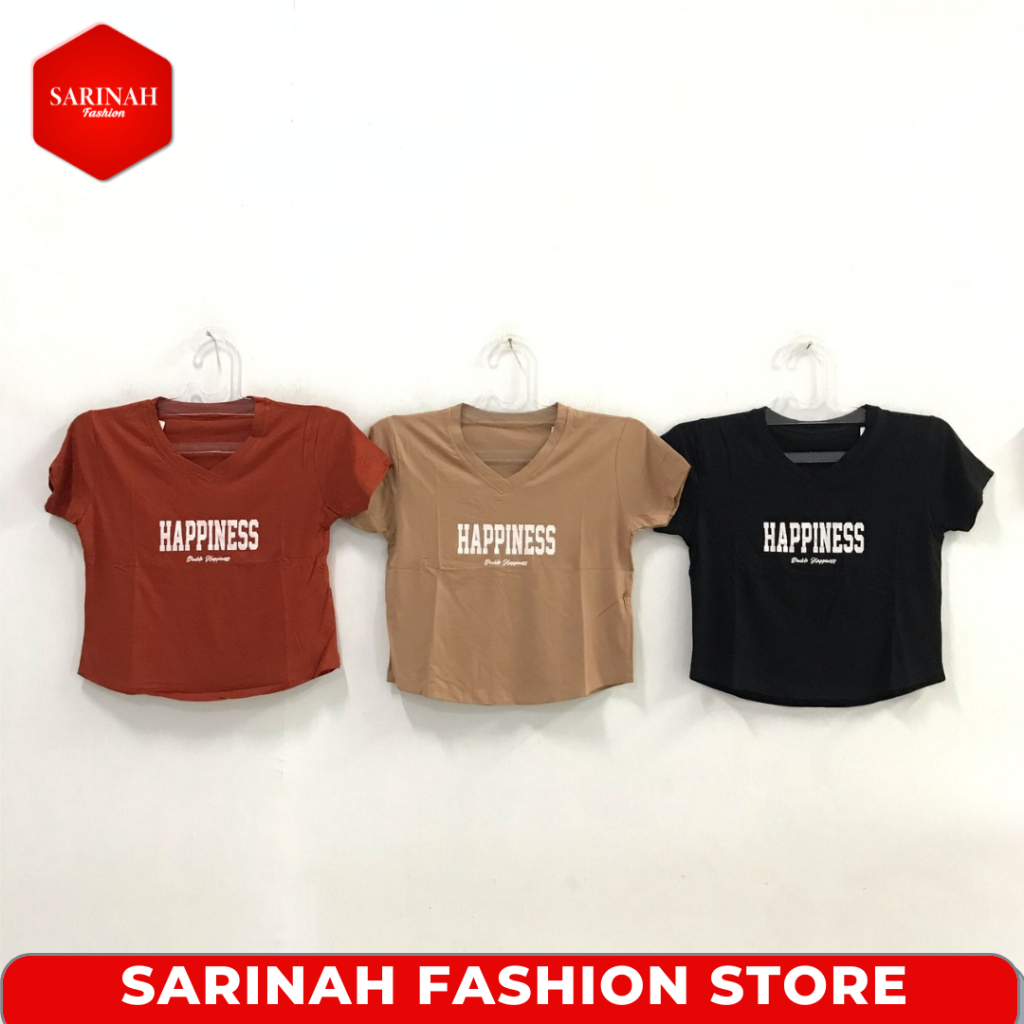 Kaos Crop Top Tshirt Motif Tulisan Wanita