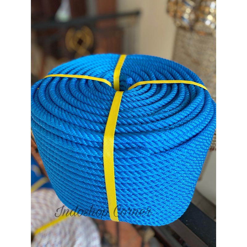 TALI TAMBANG PLASTIK TEBAL 10 MM (METERAN PER 1 METER) WARNA BIRU